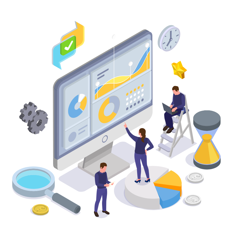 business dashboard isometric